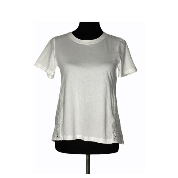 VERONICA BEARD JEANS Womens Mauna Short-Sleeve Eyelet Cotton Tee Size XS‎ - Picture 2 of 8